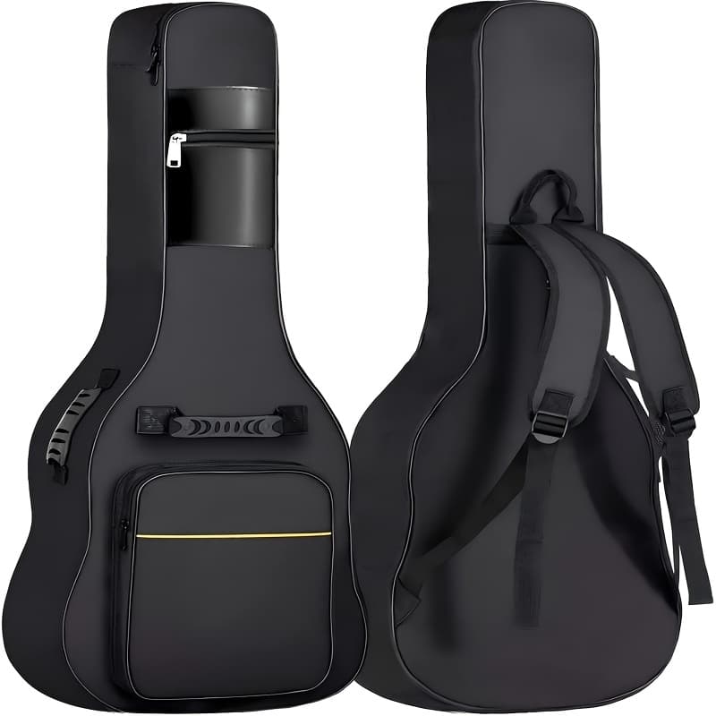 TEMU 38 39 Inch Guitar Backpack Acoustic Guitar Bag 0.3 Inch Thick Padding Dual Adjustable Shoulder Strap Guitar Case Gig Bag With Back Hanger Loop (39 Inch)