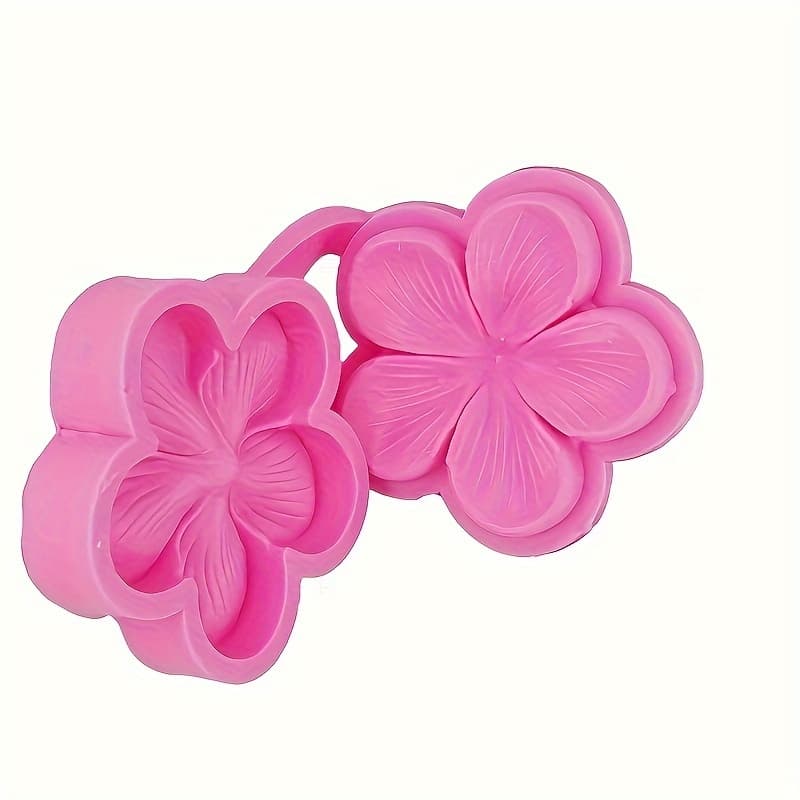 TEMU 1pc Of Plum Core Flower Mold, 2 Pieces For Pressing Realistic Flowers With Double-sided Textured Embossing Molds