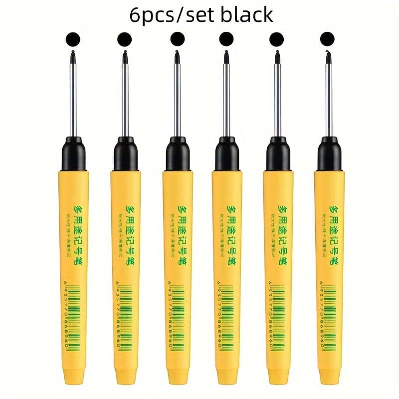 TEMU 6pcs/set Red/blue/black Long Head Marking Pens Very Suitable For Deep Hole Marking And Drawing