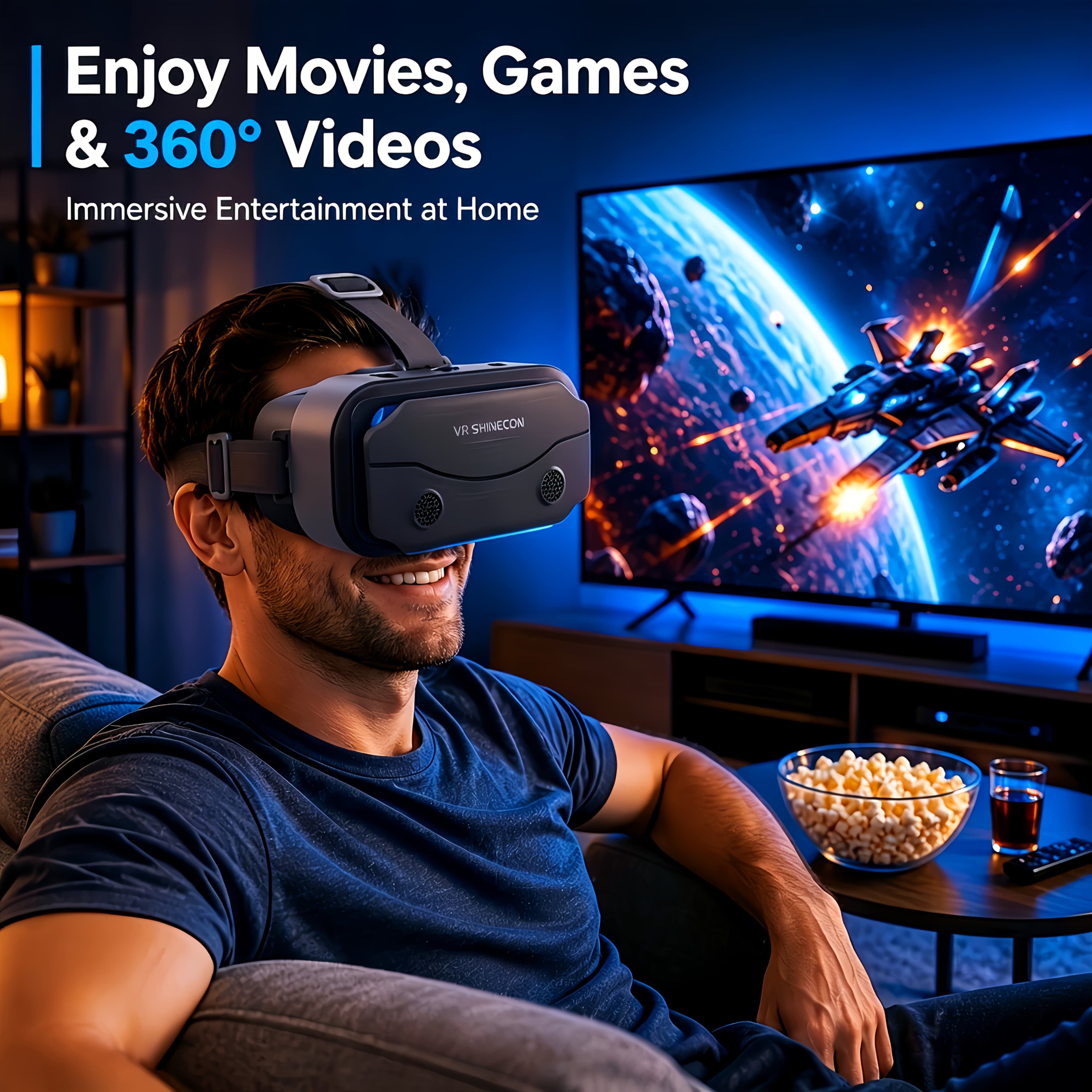 TEMU Upgraded Vr Headset For 2026, With Ultra Clear 4k Glasses, Compatible With 4.-inch Smartphones, Provides Cinema Experience, Suitable For Nearsighted People, And Is