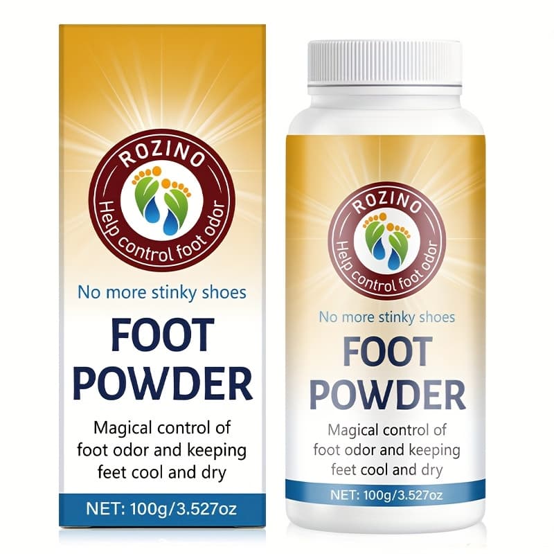 TEMU Rozino Deodorant Powder - Smelly Shoes, Odor & Keep Feet , Hypoallergenic Sweat Absorbent Formula For All Light Beige Types, , Feet Care Products, , Gentle Ingredients, Daily Hygiene