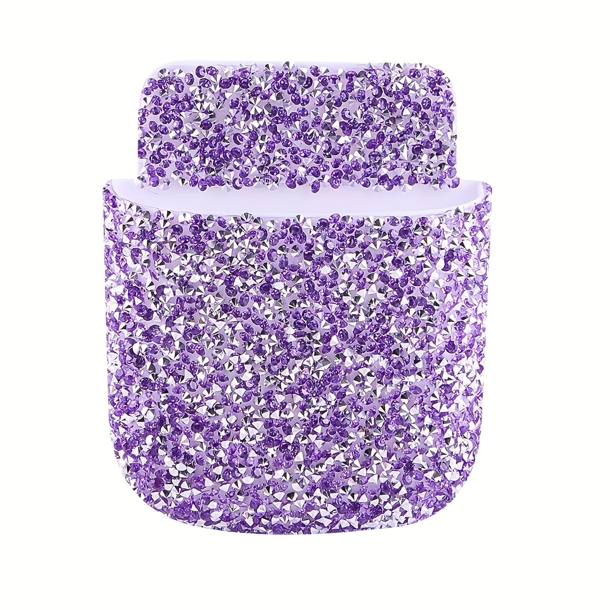TEMU 1pc Glittery Wall-mounted Organizer Box - No Drill Adhesive Mounting, Portable Storage For Remote Controls, Phones, Office Supplies, Car Interior Accessories