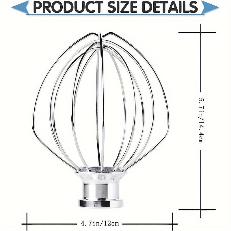 TEMU K5aww, Kn256 Premium Stainless Steel 6-wire Blender Attachment For - , Great For Eggs, Cream And Baking - Fits 4.5qt, 5qt, 6qt Tilt-head Stand Mixer Models