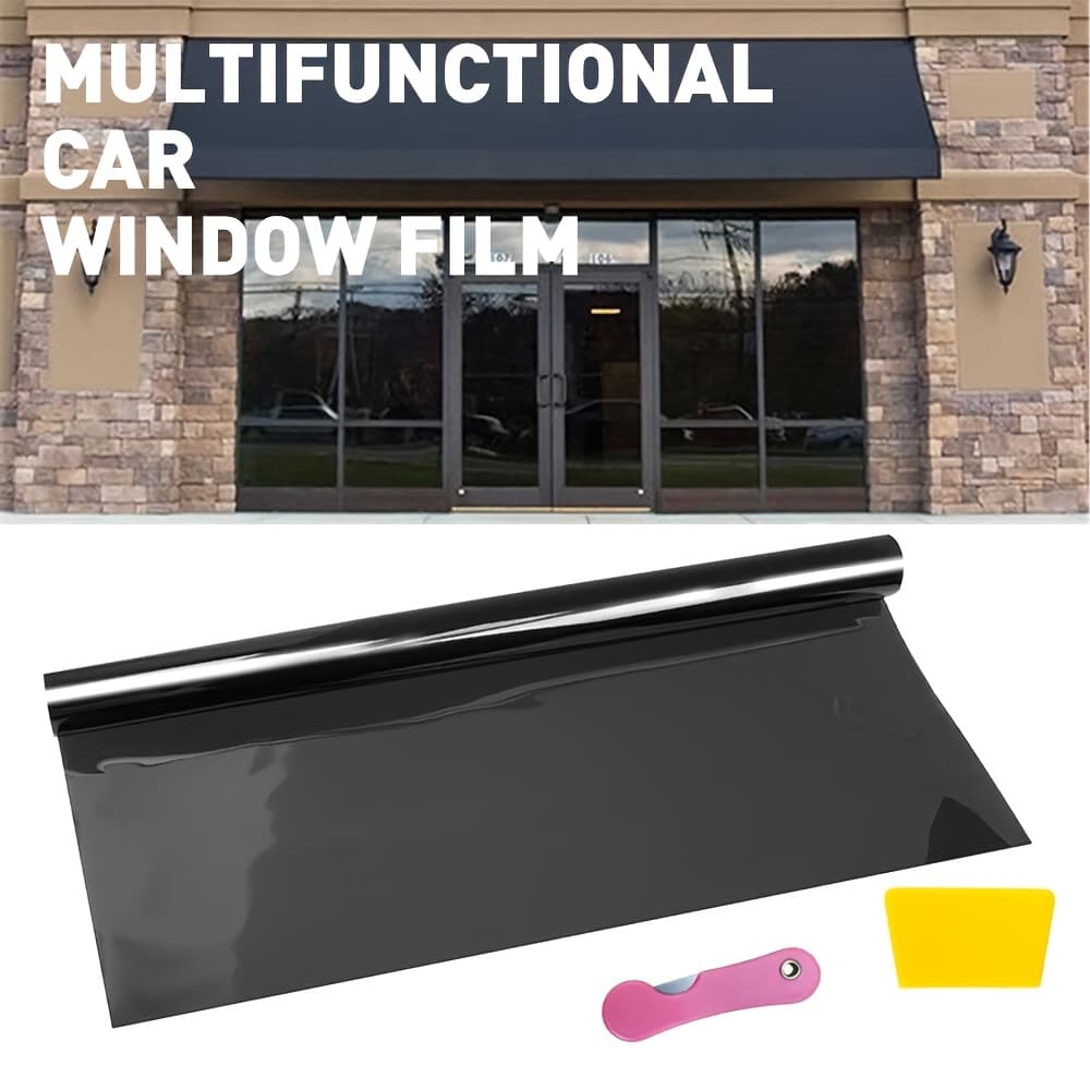 TEMU Uncut Roll Window Tint Film 20% Vlt, 20" X 10ft, Fit For Car Front/ Rear Windshields, Windows Home Window Glass Summer Solar Uv Protector Sticker (1pack/ Black)