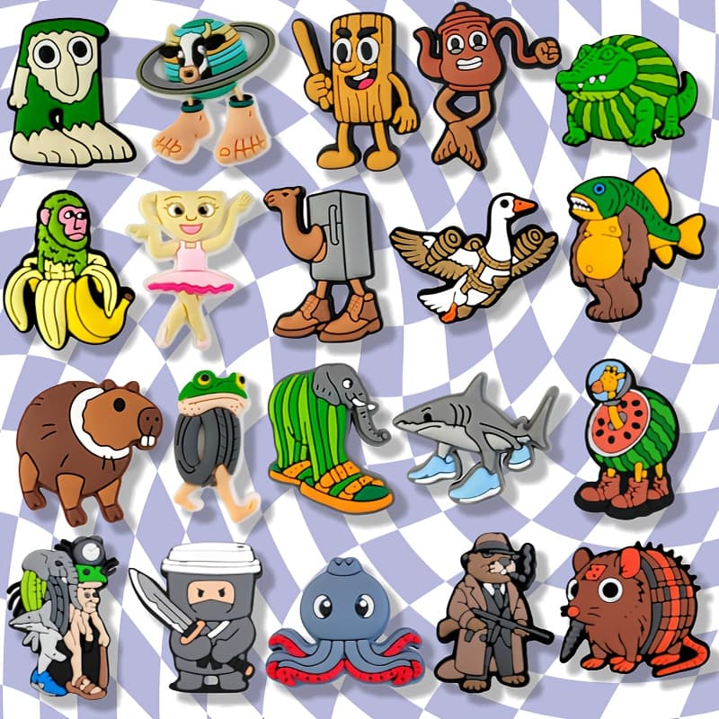 TEMU 20pcs Brainworm Shoe Charms, Suitable For Shoes, Wristbands, Bags, And Accessories, Ideal For Sandals And Beach Bags - Perfect Gift For Birthdays, Christmas, And Valentine's Day