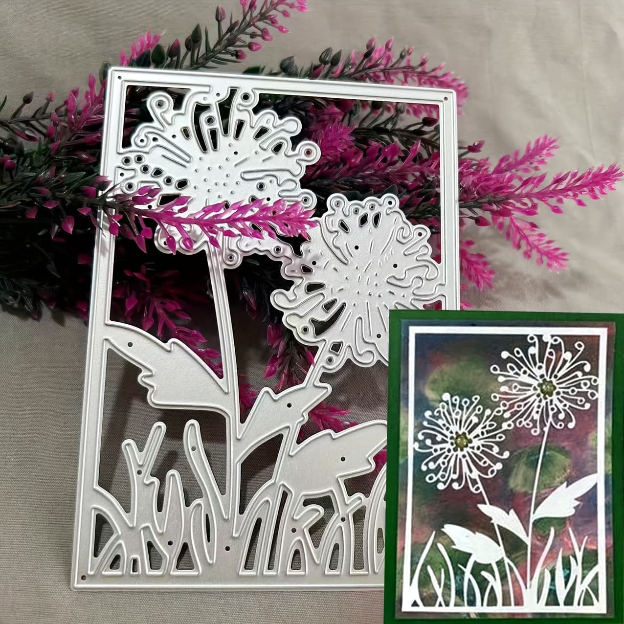 TEMU Single Dandelion Greeting Card Metal Cutting Die, Scrapbooking Embossing Template, Handmade Card Decoration Die Cutting Tool, Gift Card Creation