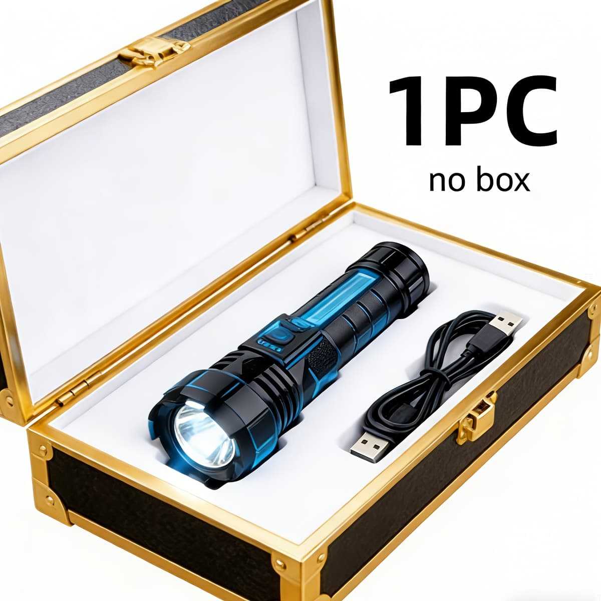 TEMU High-brightness Rechargeable Led Tactical Flashlights, A Total Of 5 , Cob Side Lights, Adjustable Focus, Usb C Interface, Suitable For Adventure, Camping, Travel And Emergency,