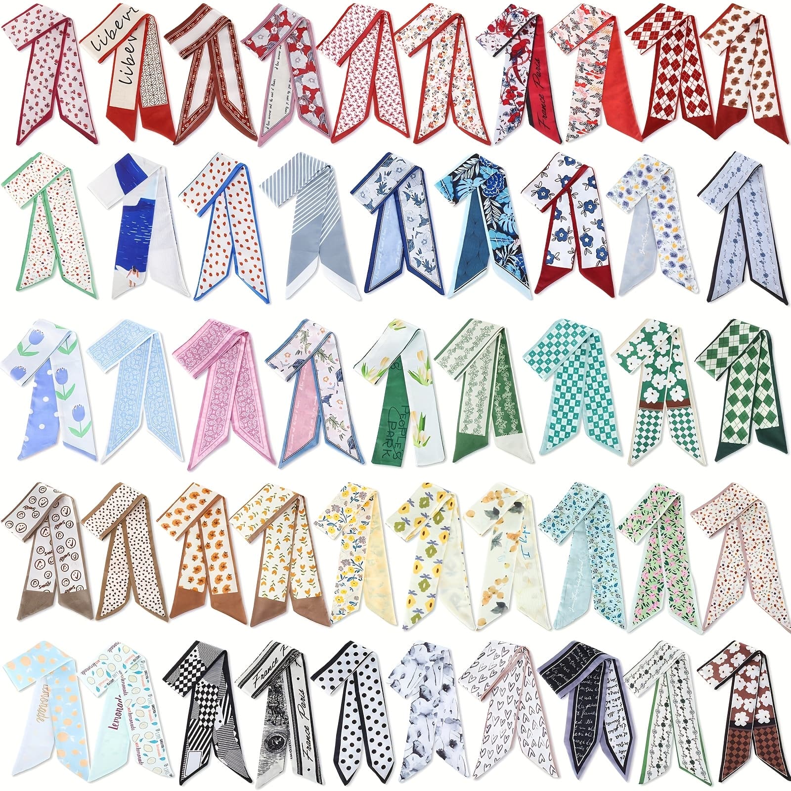 TEMU 48pcs Bulk Purse Scarf Headband | For Women Hair Purse Scarf Handbag Ribbon, Fashion Neck Accessories, Birthday Graduation Wedding Gifts | Brand: Chuangdi