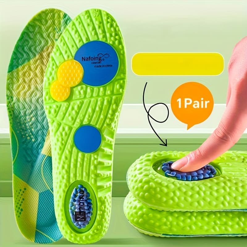 TEMU 1 Pair 4d Soft Fabric Sports Insoles - Ultra-breathable, High-impact Cushion - For Running, Hiking, Walking - Quick-drying Insoles