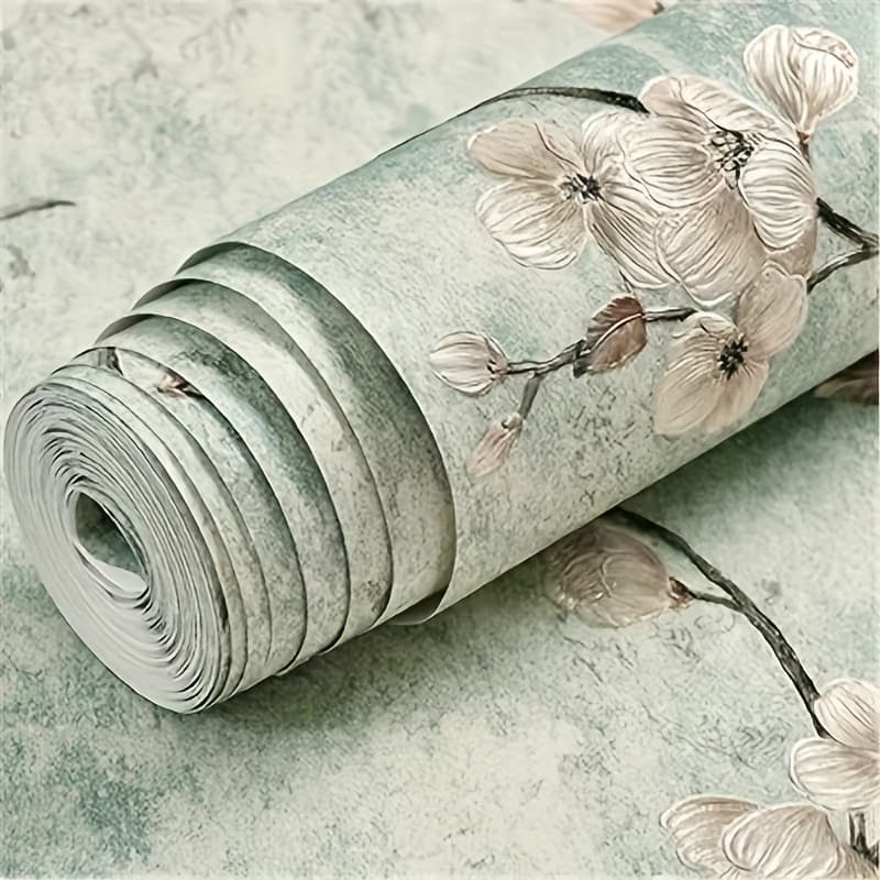 TEMU Retro American Plum Self-adhesive Wallpaper Tv Background Non-woven Wallpaper Bedroom Room Home Use 3d Wall Stickers
