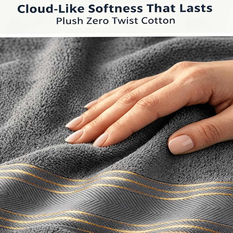 TEMU Luxury 4pcs Bath Towel Set, Towel Set Hotel Quality Thick Bath Sheets | Absorbent And Quick-dry | Bath Towels Cotton Bath Towels For Gym And Hotel Home Bathroom Essentials Random Color