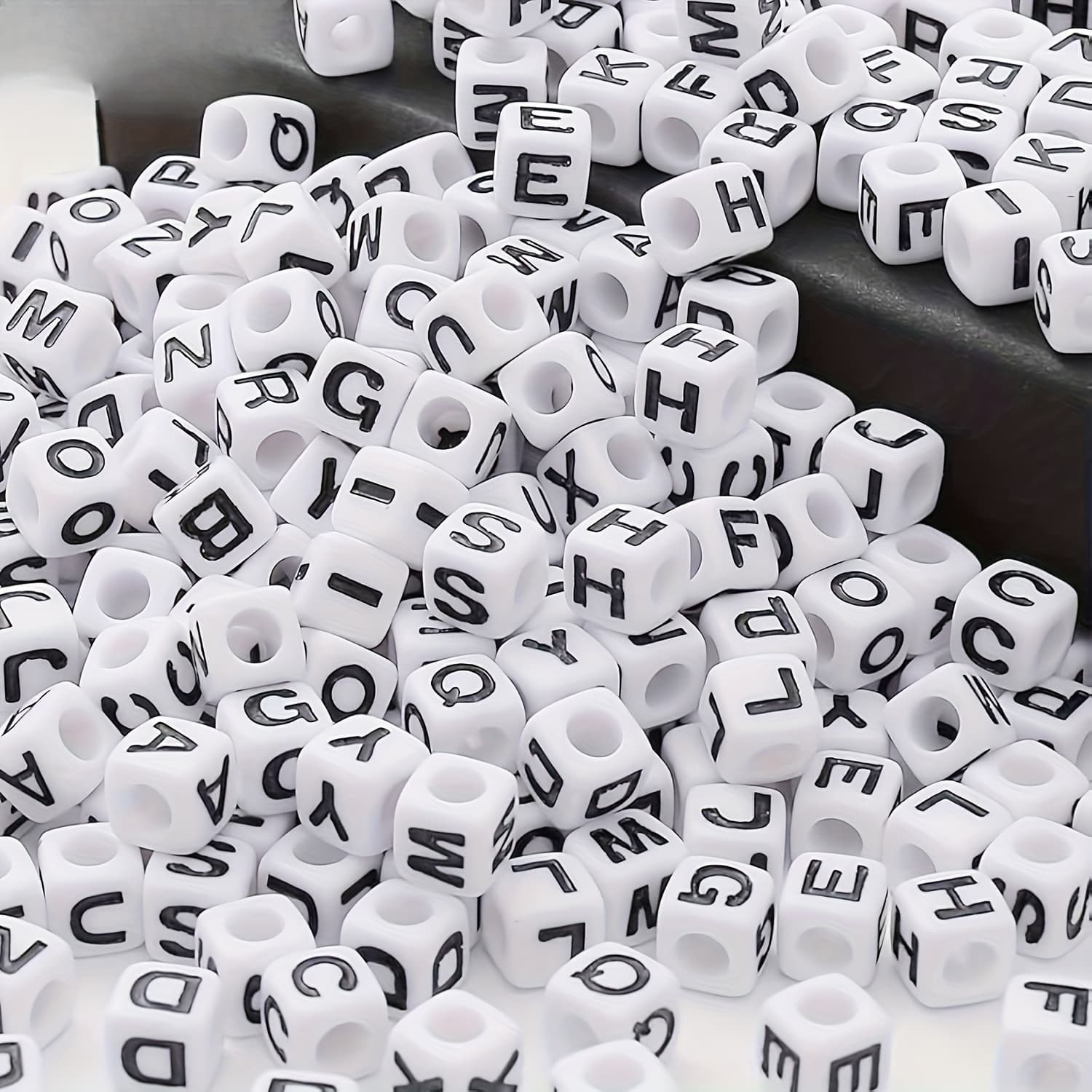 TEMU 150 Large 6x6mm Square Alphabets - / Lowercase A- And White Contrast - Suitable For Jewelry Production, Scrapbooking, Projects - Suitable For Beginners And - Perfect