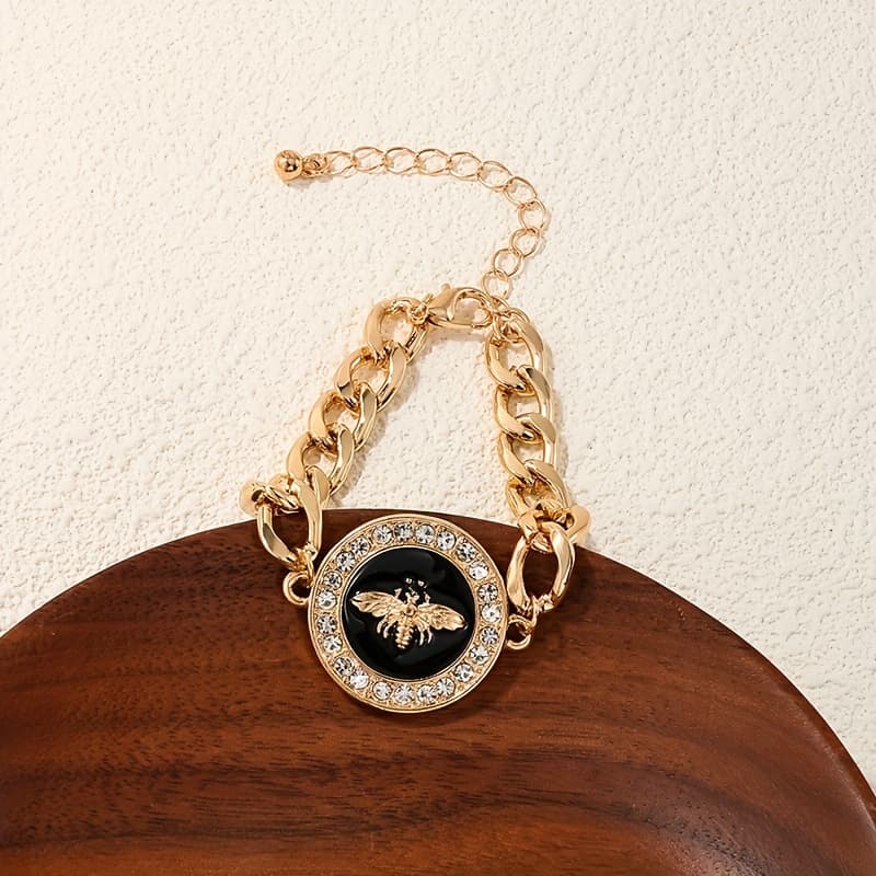 TEMU 1 Light Minimalist Round Bee Versatile Women's Everyday Bracelet