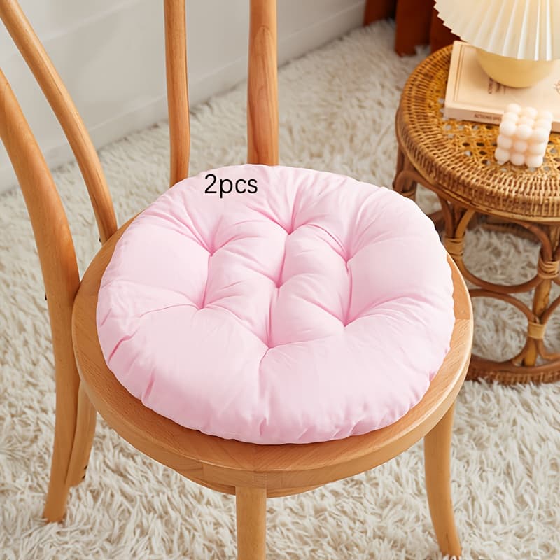 TEMU 2pcs Thick Round Chair Cushion Mats For Dining Chairs, Office Student Seat Pads, Tatami Floor Seating Mat