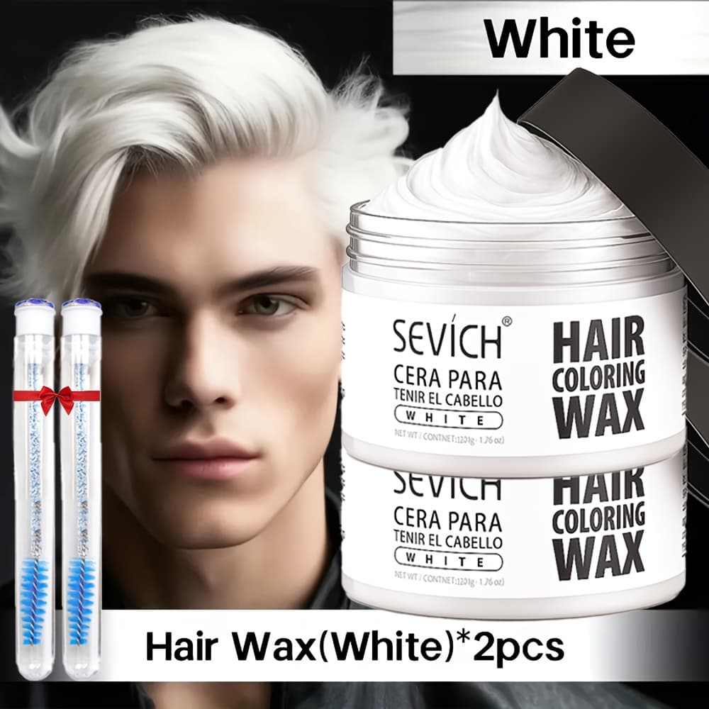 TEMU 2pcs Temporary Hair Color Wax - Quick Application , Mix For Theme Carnival Festival, Suitable For Halloween, Parties, Daily, Long-lasting Styling Hair Coverage, Easy , No Mess, Results At Home