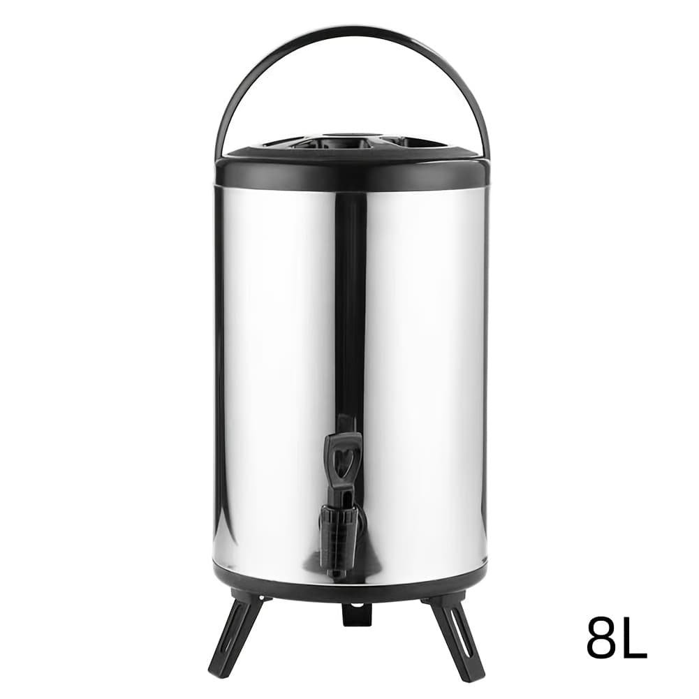 TEMU 6/8l Stainless Steel Insulated Beverage Dispenser, Thermal Hot And Cold Drink Server With Spigot Handle, Food-grade For Hot Tea, Coffee, Water, Restaurant,
