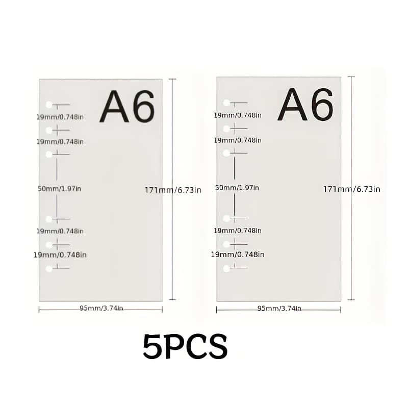 TEMU 5 Sheets/pack Separate Page A5 A6 Planner Divider Flower Series Creative Match For 6 Holes Loose Leaf Notebook Agenda Journals