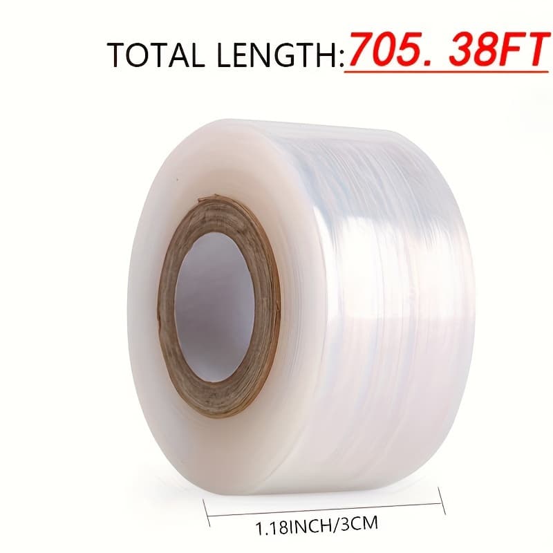 TEMU Strong Adhesive Fruit Tree Grafting Tape, 705.38ft Roll - Stretchable & Self-adhesive Film For Plant Protection And Wrapping