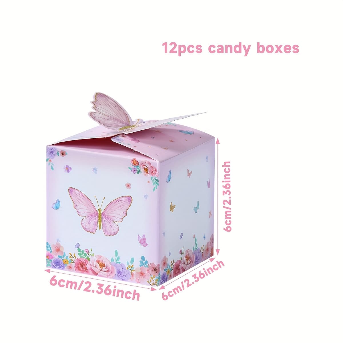 TEMU 12pcs, Pink 3d Paper Boxes, Happy Birthday Party Decorations, Baby Shower Party Supplies, Wedding Bridal Shower Favors For Guests, Event Party Gifts Packaging Boxes