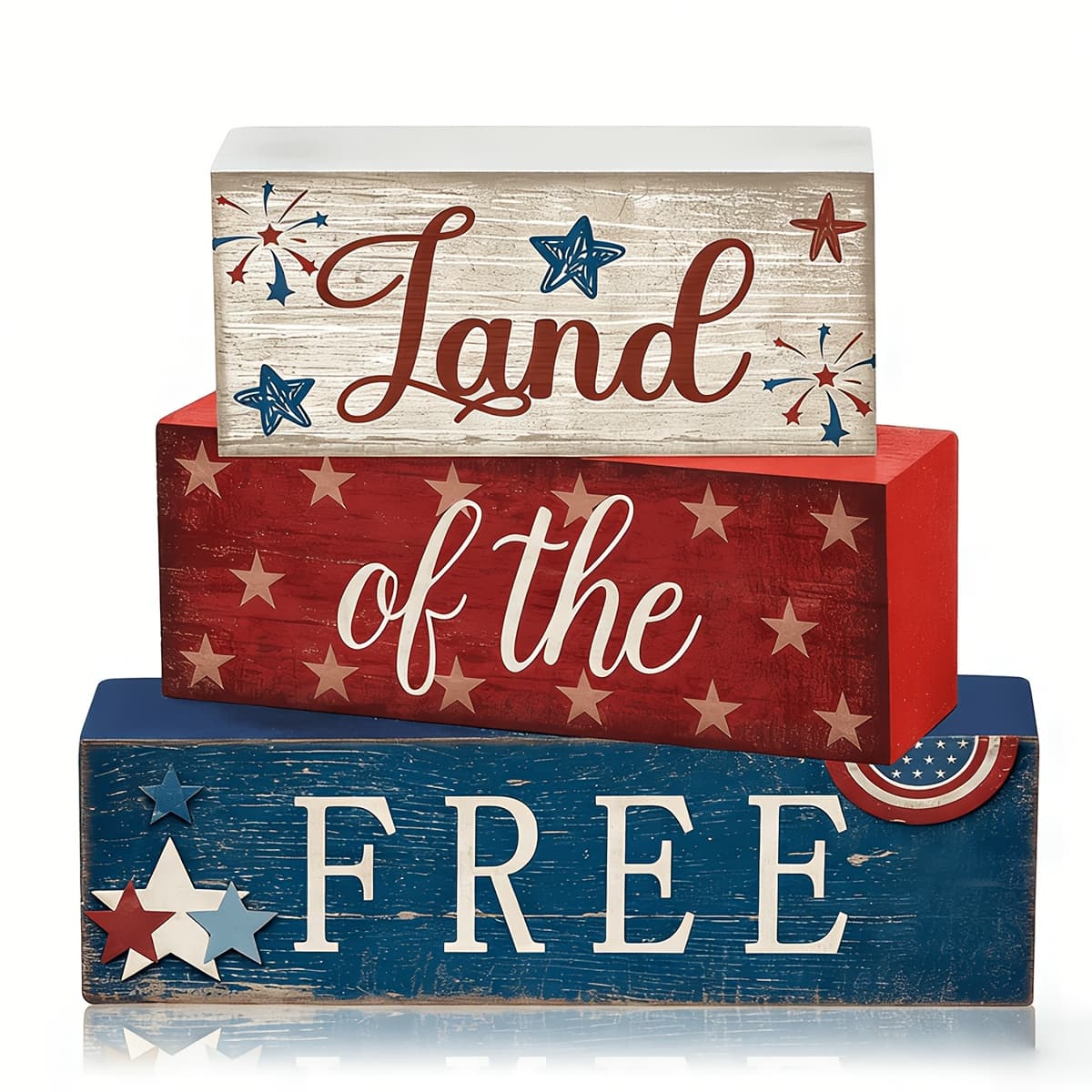 TEMU Memorial Patriotic Decorations, Day Tabletop Decorations, Table Decorative Sign For Office Tiered Tray Home Shelf 250th Anniversary Gift