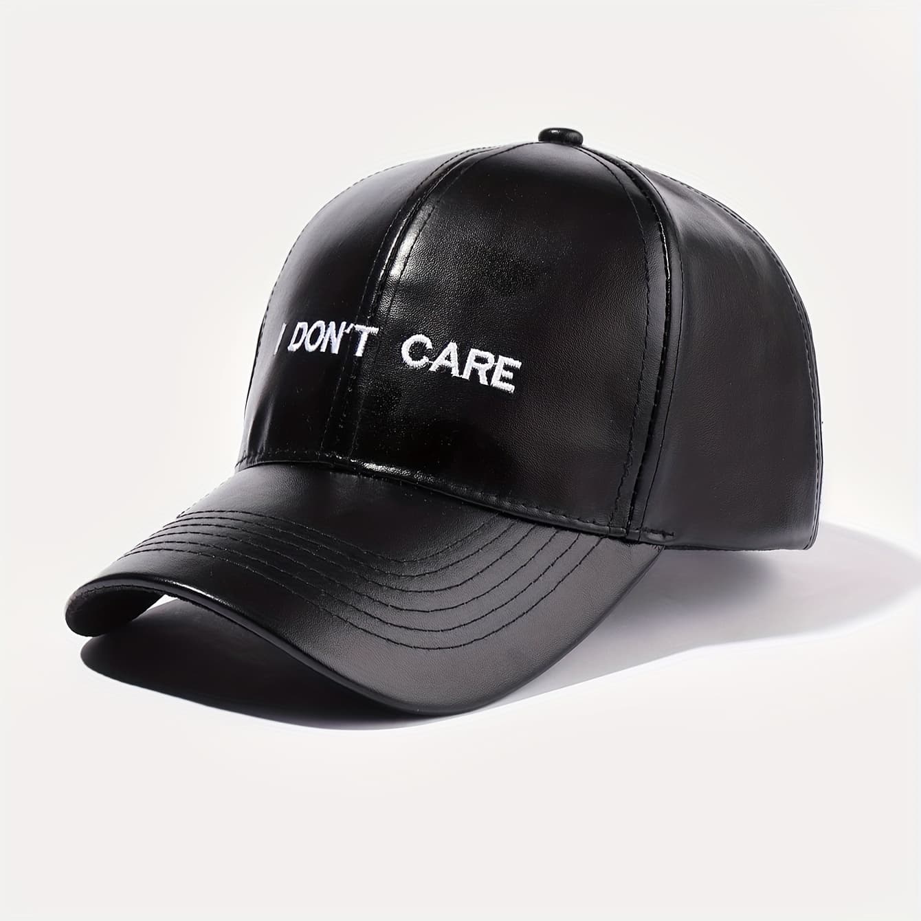 TEMU 1pc Easy Faux Leather Care Embroidery Unisex Baseball Suitable For Outdoor Leisure Vacation