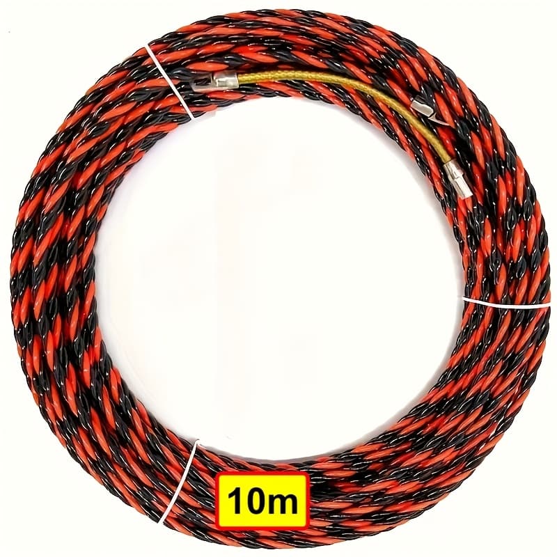 TEMU 1pc Electrician's Wire Puller Tool - Steel Non-braided Design, Durable Metal Connectors & Flexible Material For Easy Cable Pulling