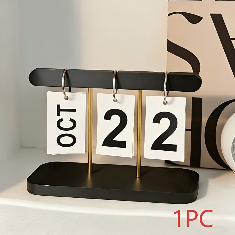 TEMU Reversible Calendar With Day Display, Reusable, Suitable For Office Desktop Decoration, Photography Props And Home Decor, Ideal For Holiday Gifting, With 100 Units Repurchased By Consumers