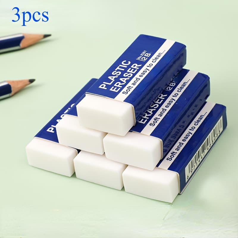 TEMU 3pcs 2b Pencil Set - Smudge-resistant And Durable, Ideal For Writing, Drawing, And Sketching - Supply And Back-to-school Gift, Includes Eraser, Writing Tool, School Essential, , Lines, Pencils