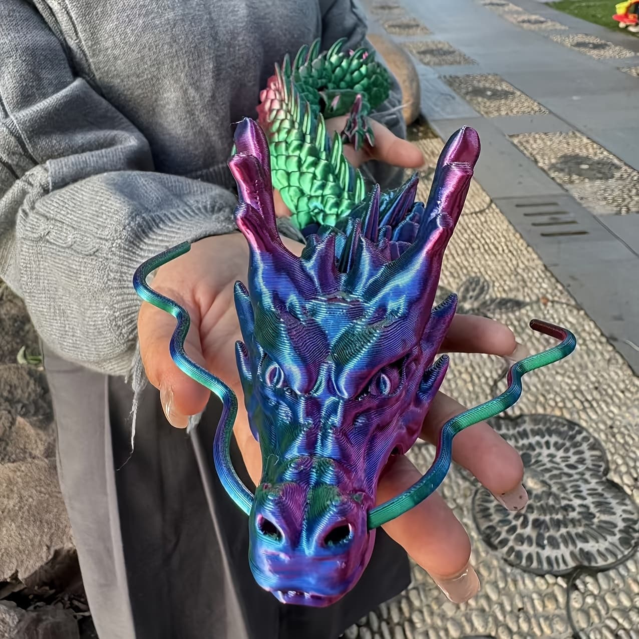 TEMU 2pcs 3d Printed Dragon, 2pcs 3d Dragon, 3d Printed Animals, Dragon Fidget, Home Office Decor