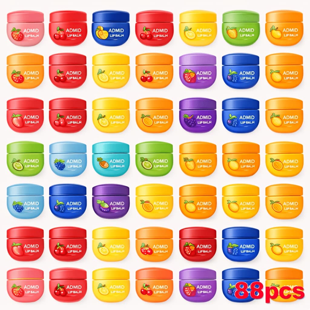 TEMU 88pcs Lip Care Set | Moisturizing And Glossy Lip Gloss, Day And Night Lip Care, Lip Primer, Natural Makeup Effect, Suitable For Types, Berry Shades, The Gift.