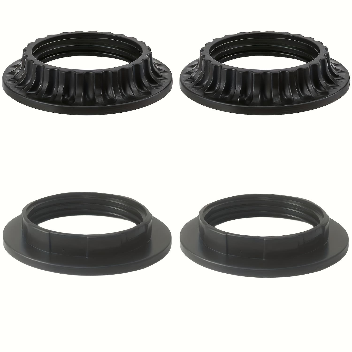 TEMU 4pcs Lamp , E26 Lamp Holder Sleeve Ring, 1-3/8inch(34mm) And 1-1/2inch(39mm) Black Threaded Diameter Pipe, Hanging Lamp Holder Parts