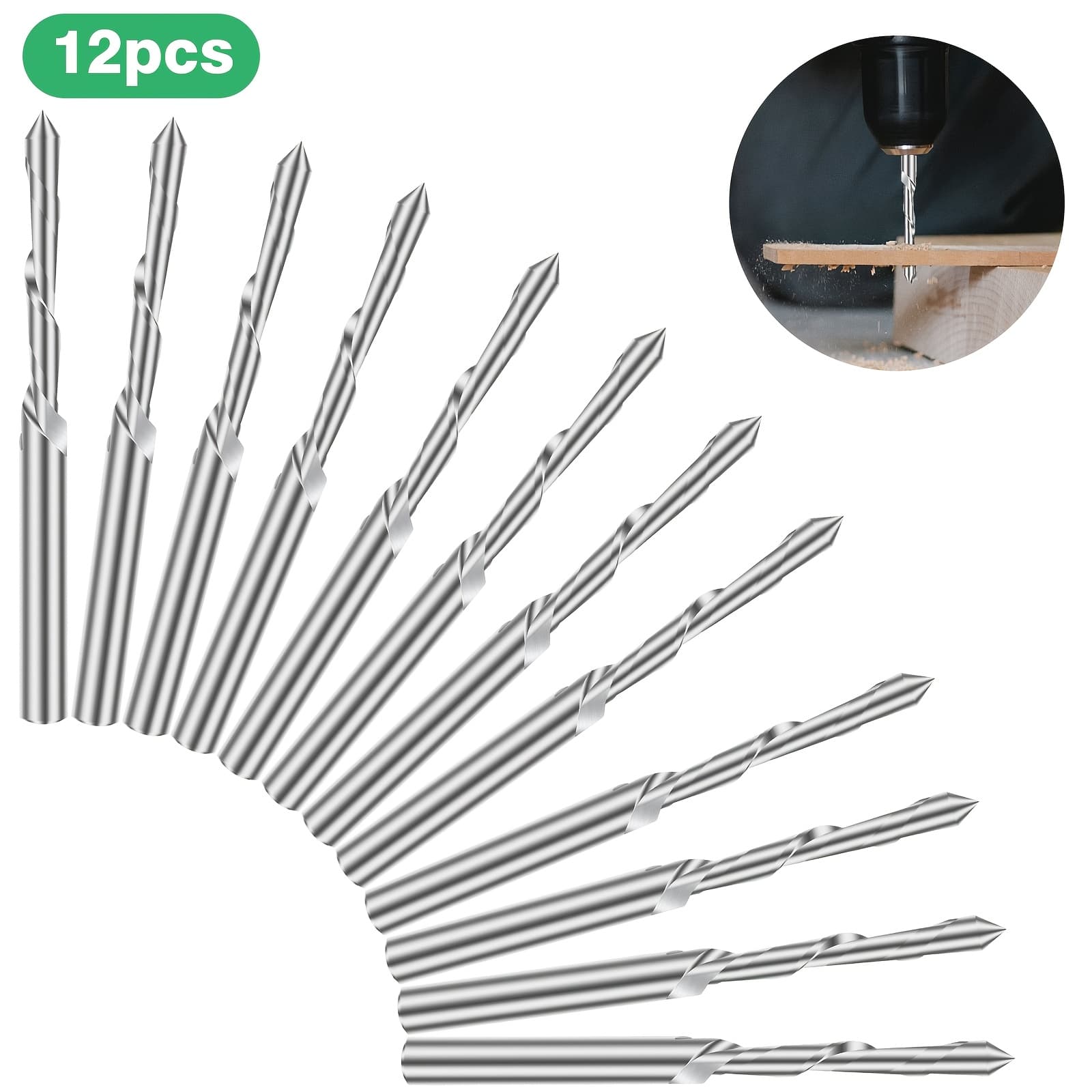 TEMU 12pcs 3/16" Drywall Router Drill Bits, M2 High Speed Downward Point Bits, For Drywall, Outlets, Windows And Soundproofing Bricks, Router Cutout Bits