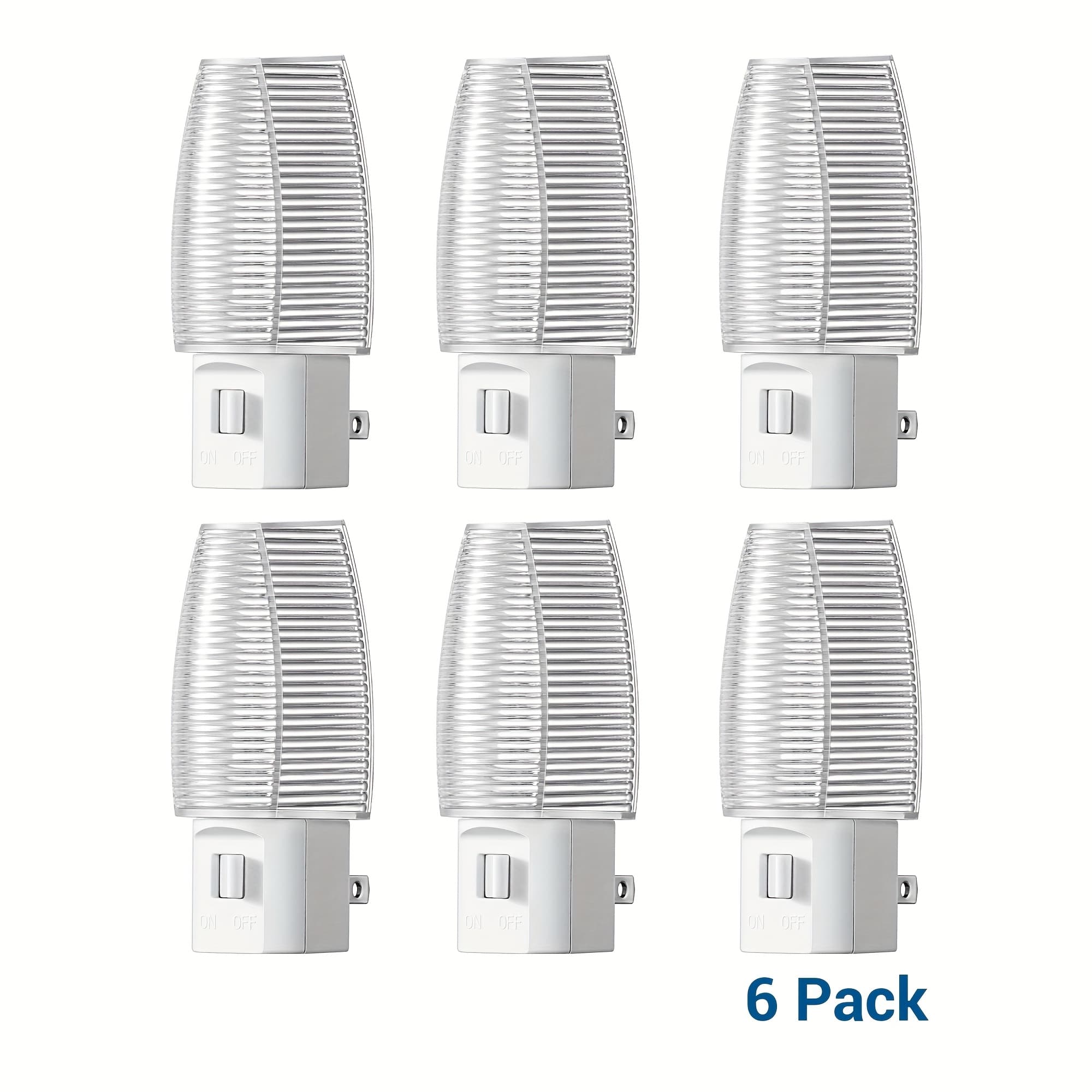 TEMU Dewenwils 6-pack, Led Plug-in Night Lights, Featuring Manual Switch, Ideal For Bedroom, Bathroom, Hallway, And Stairs In Warm White