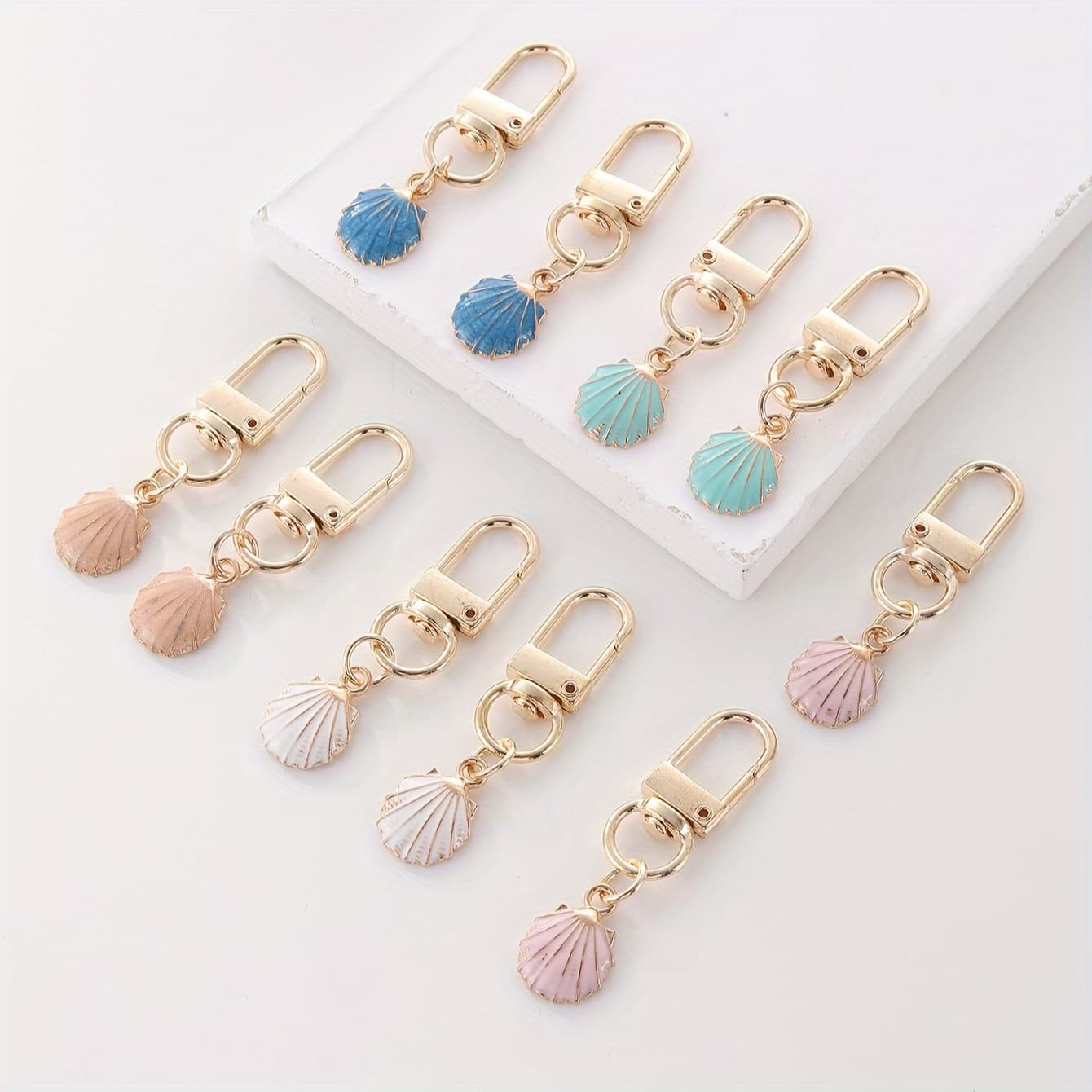 TEMU 10 Cartoon Shell Alloy Oil Keychain Bag Packaging Decoration Pendant Additions Party Decoration Supplies Gifts