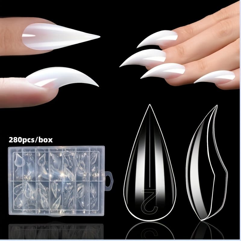 TEMU 280pcs Short Cat Dual Forms, Extension Of 3d Cat Claw Reusable Full Cover Molds Halloween Nail Art Design 14 Sizes, For Diy Nail Art & Professional Use, Nail Accessories, Holiday Gifts