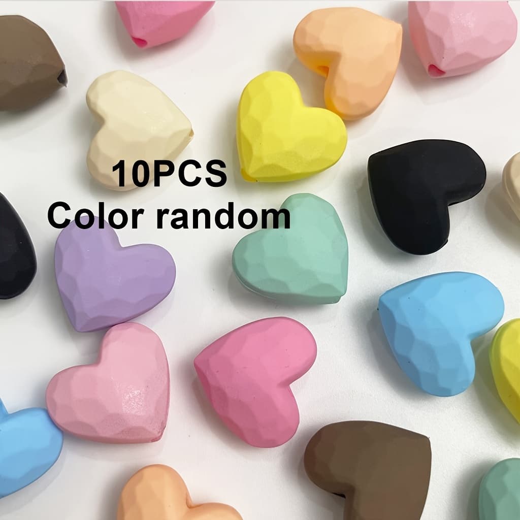 TEMU Random Color 10pcs Mixed Color Cute Acrylic Macaron Dopamine Bead Accessories For Diy Bracelet Necklace Phone Charm Making