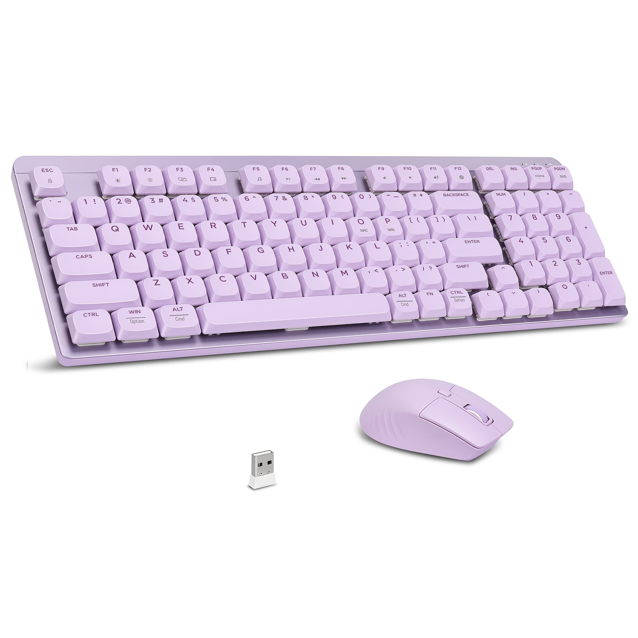 TEMU Leadsail Fa98 Wireless Mechanical Keyboard And Mouse, 2.4ghz Cordless Mechanical Keyboard And Silent Mouse, Low-profile Red Switch, 98-key Compact Slim 96% Keyboard For Windows/ Pc Laptop