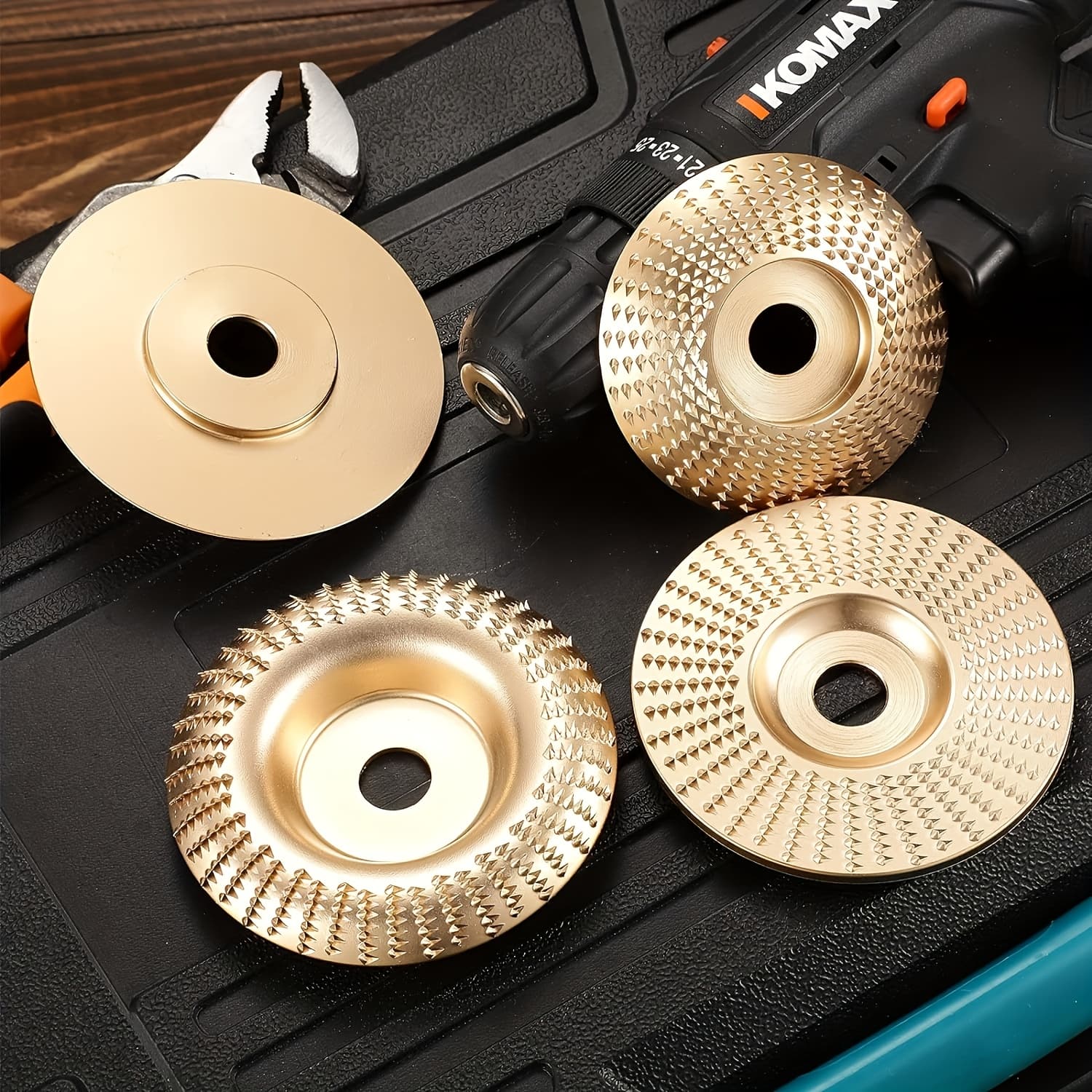 TEMU 3pcs Wood Carving Discs Set For Grinding Shaping Polishing Premium Durable Woodworking Tools