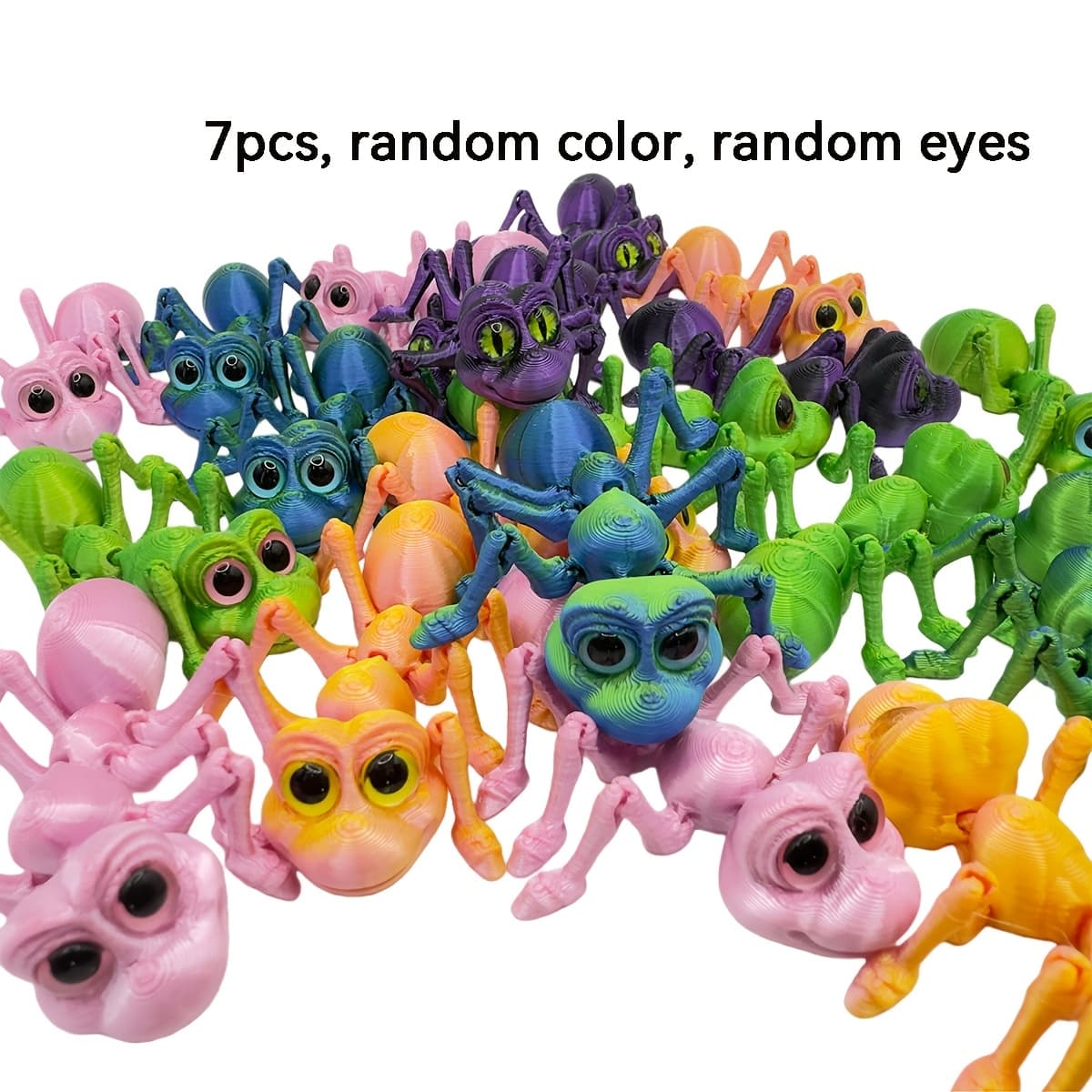 TEMU 7pcs Random Color, 3d Printed Ant Statues, Suitable For Holiday Decoration, Holiday Gifts, Home Decoration, And Garden Decoration