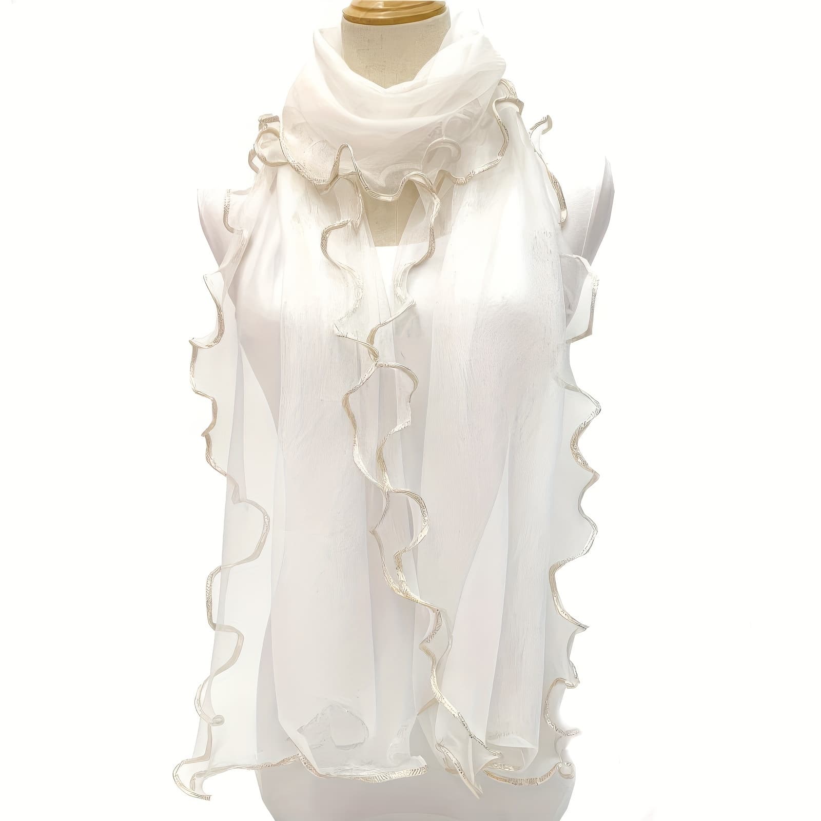 TEMU Edge Monochrome Scarf Basic Thin Breathable Gauze Shawl Casual Travel Scarf For Women