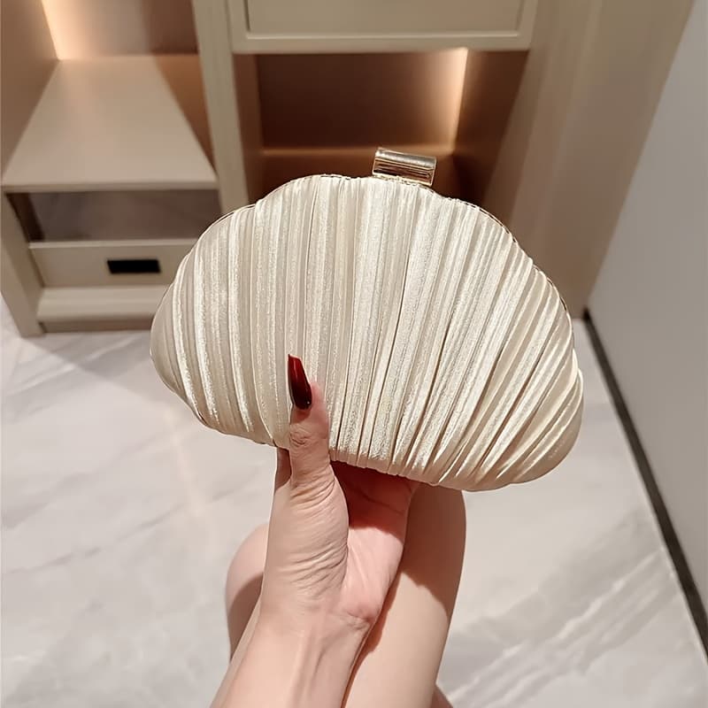 TEMU New Elegant Romantic Shell Clutch Evening Bag For Women, Handheld Bridal Bag, Shoulder Bag For , Gift