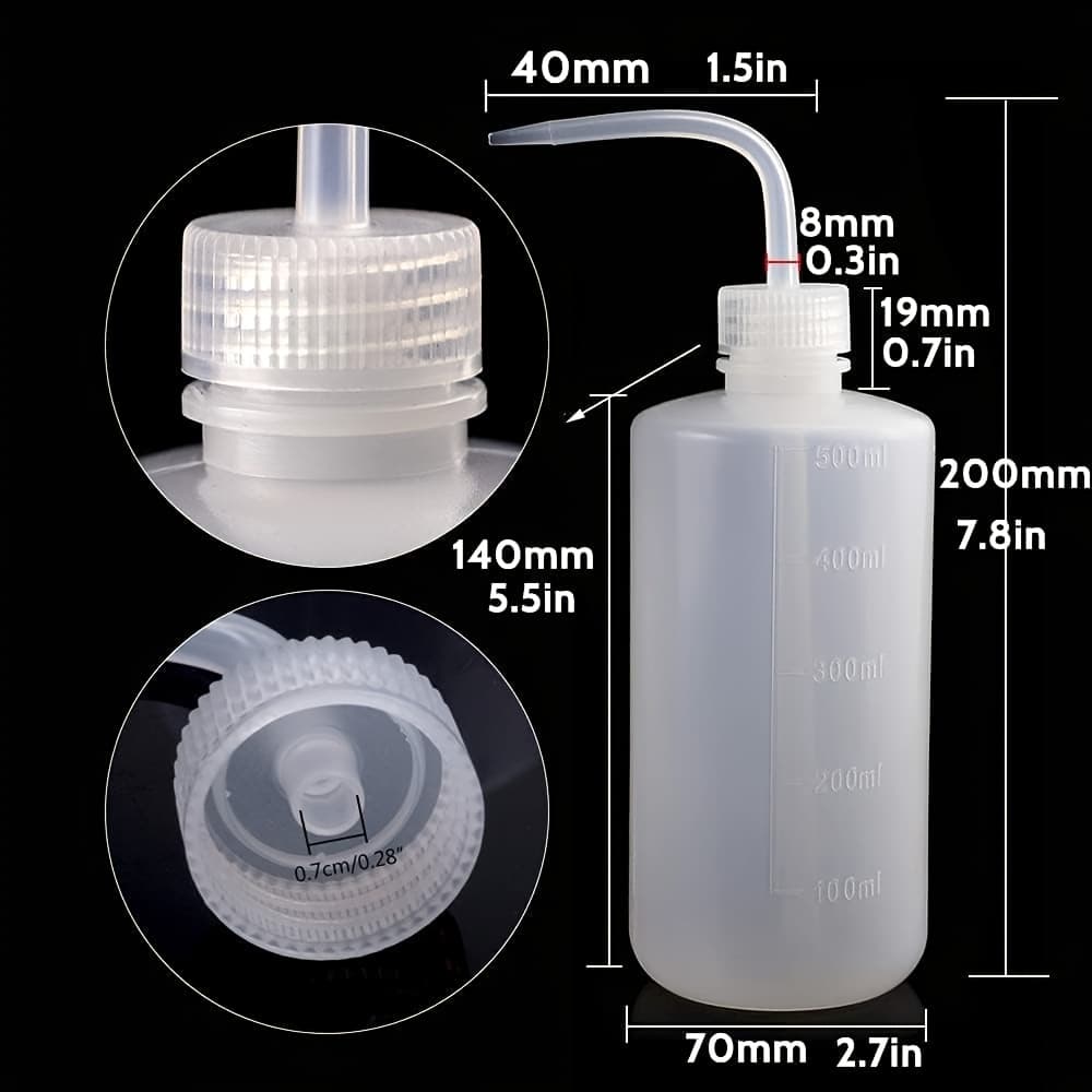 TEMU 2pcs 500ml Pointed And Curved Spout Squeeze Watering Can Tool For Home Use, Suitable For Laboratory, Pet Shop, Painting, And Plant Watering