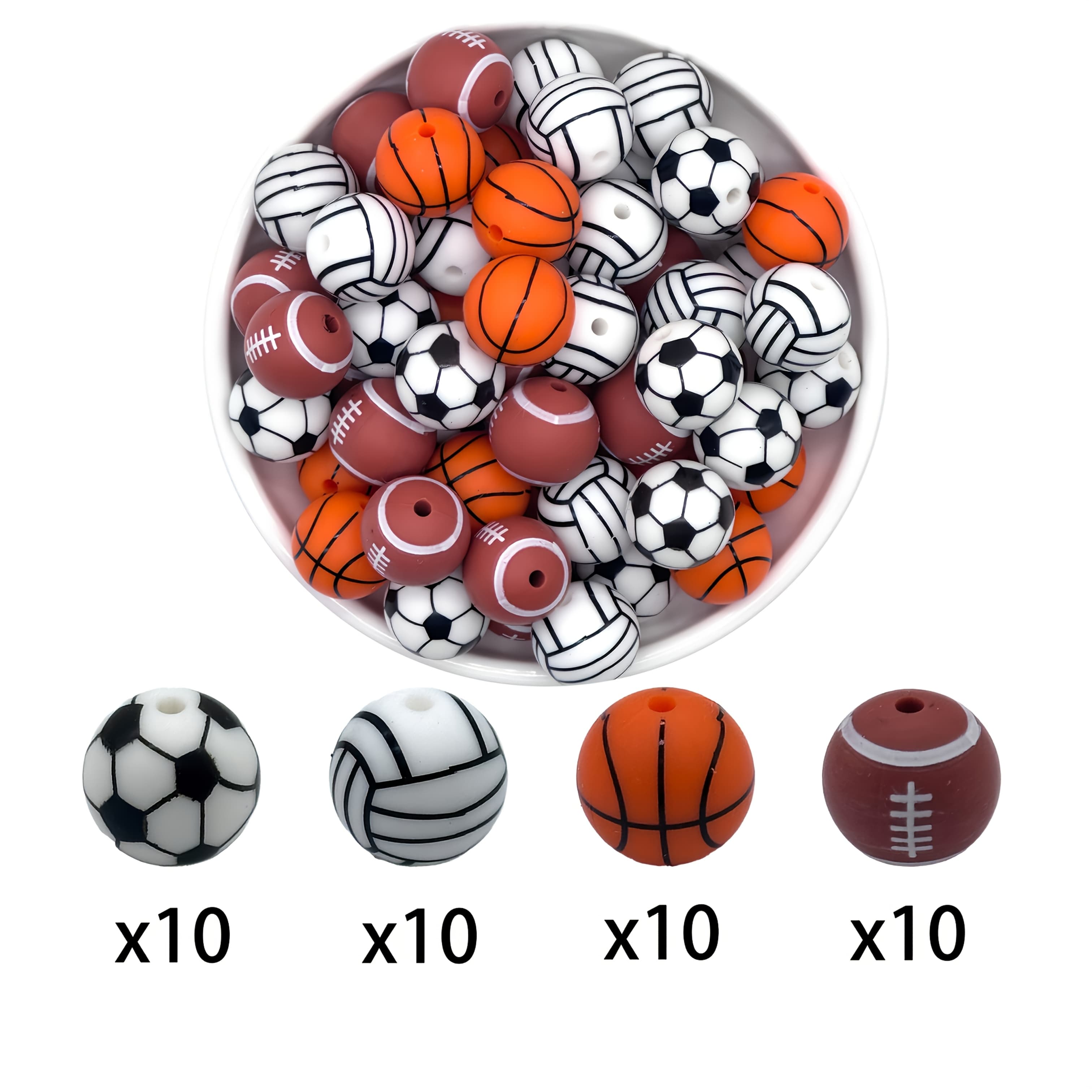 TEMU 40pcs Style Mixed Silicone Beads 3d Handmade Bead Necklace, Keychain, Mobile Phone Lanyard, Bracelet Jewelry Making Materials, Suitable For Birthday Gifts, Holiday Gifts