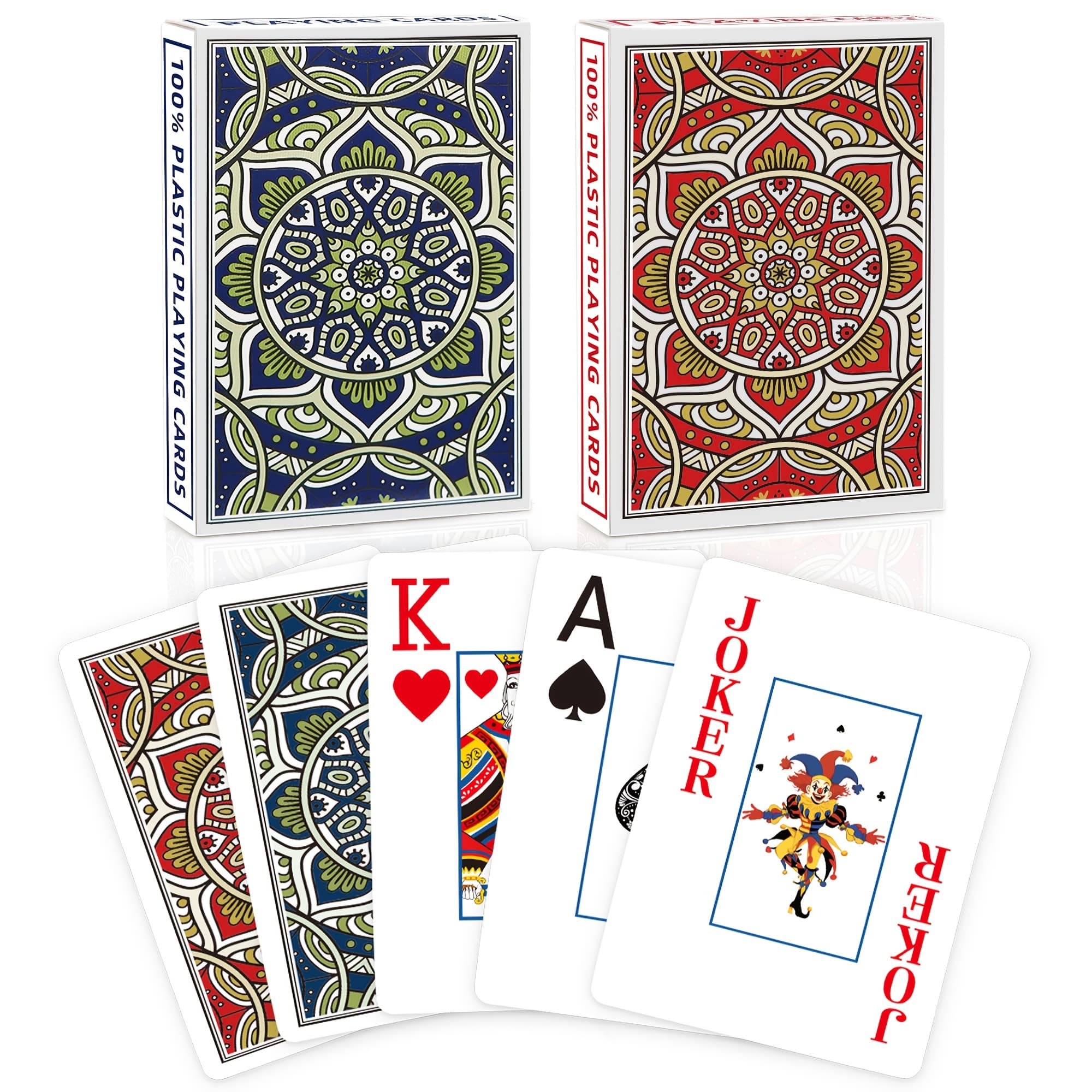 TEMU Playing Cards; Plastic Playing Cards, 2 Packs Of Enormous Printed Playing Cards For Adults And Seniors, 2 Decks Of Professional-sized Cards For Games