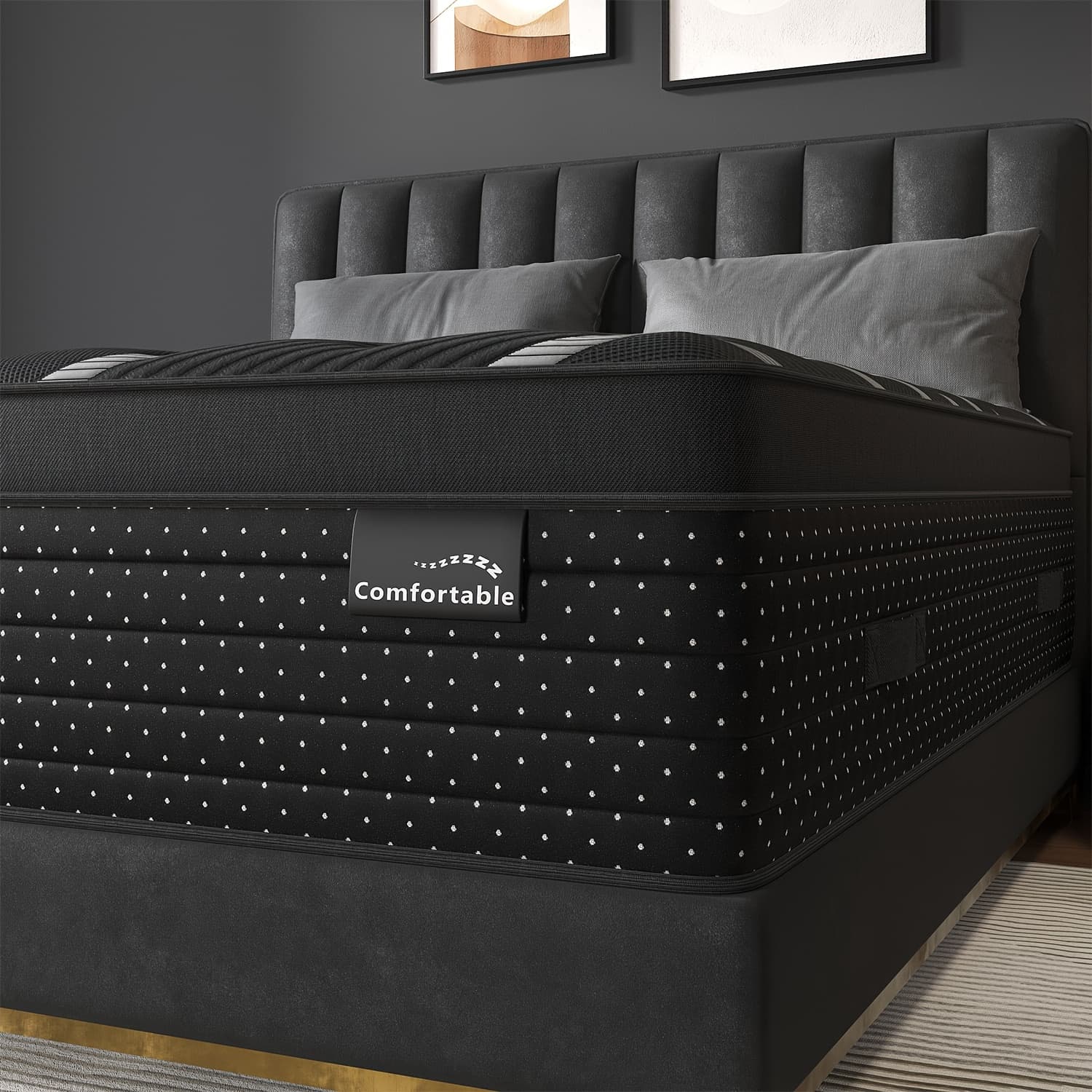 TEMU 12/14 Inch Gel Memory Foam Hybrid Mattress Twin Full Queen King Sizes Mattress Bed In A Box, Medium Firm For Back & Lumbar Support, Individual Bed For Motion Isolation & Fiberglass Free