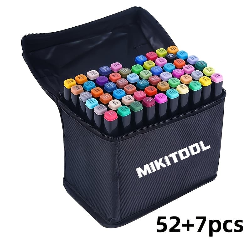 TEMU Dual Tip Based Markers, Artist Drawing Art Markers For Adult Coloring Painting Supplies, Perfect For Drawing, Sketching, Coloring & Illustration, Art Sketch Drawing Marker Set
