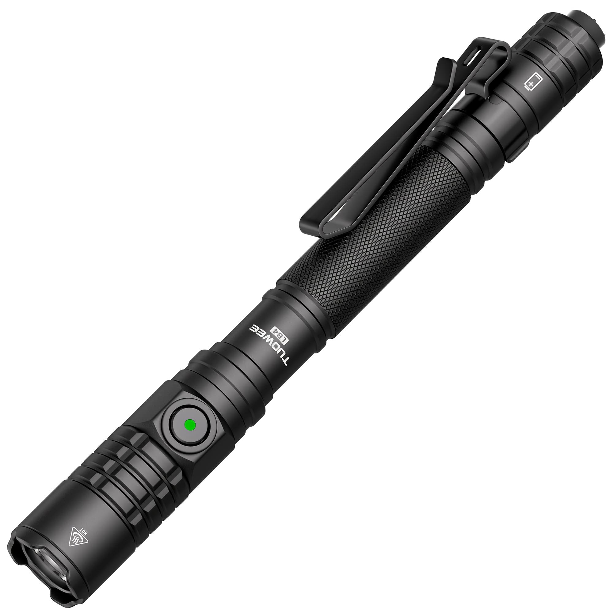 TEMU 1000lm Rechargeable Led Flashlight, Tactical Tail Switch, Usb-c Charging, Pocket Clip For Edc, Camping, Hiking, Emergency