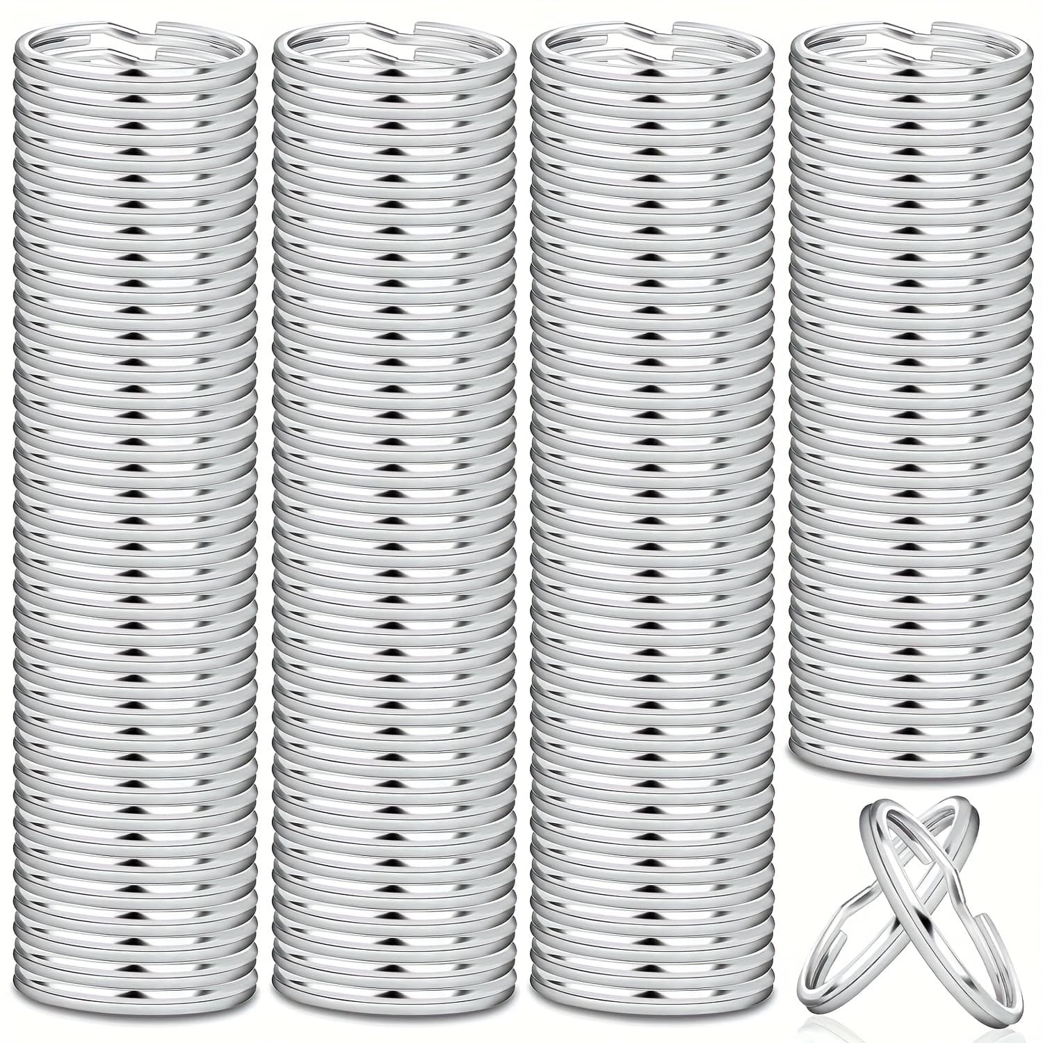 TEMU 100 Pack Keyrings, Split Key Rings Bulk For Keychain And Crafts (15mm/20mm/25mm)