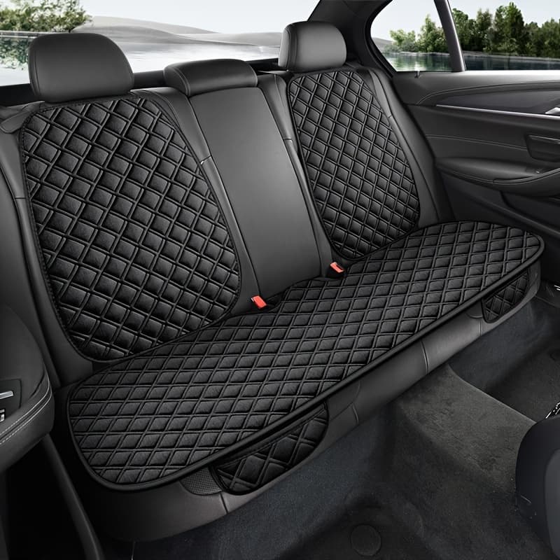 TEMU Car Seat Cushion [ Version] Breathable And Comfortable Universal Backrest 2pcs, Rear Row Long Cushion 1pc Fit For Car Models, Car Seat Cushion
