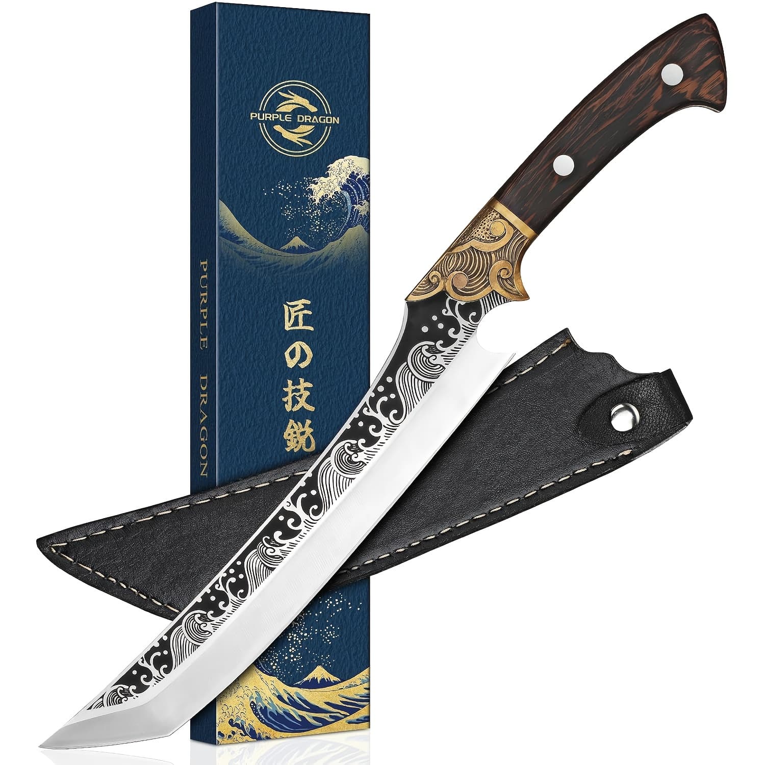 TEMU Carving Knife - 8.86 "brisket Knife, Gift Knife For Grilling And Meat Cutting - , Including Sheath, Full Tang, Ergonomic , Gift For Family And Friend